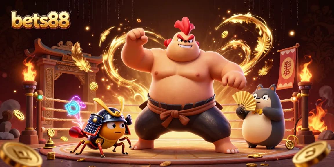 Bets88 players strategizing bets to win in an electrifying gambling arena featuring unique characters.