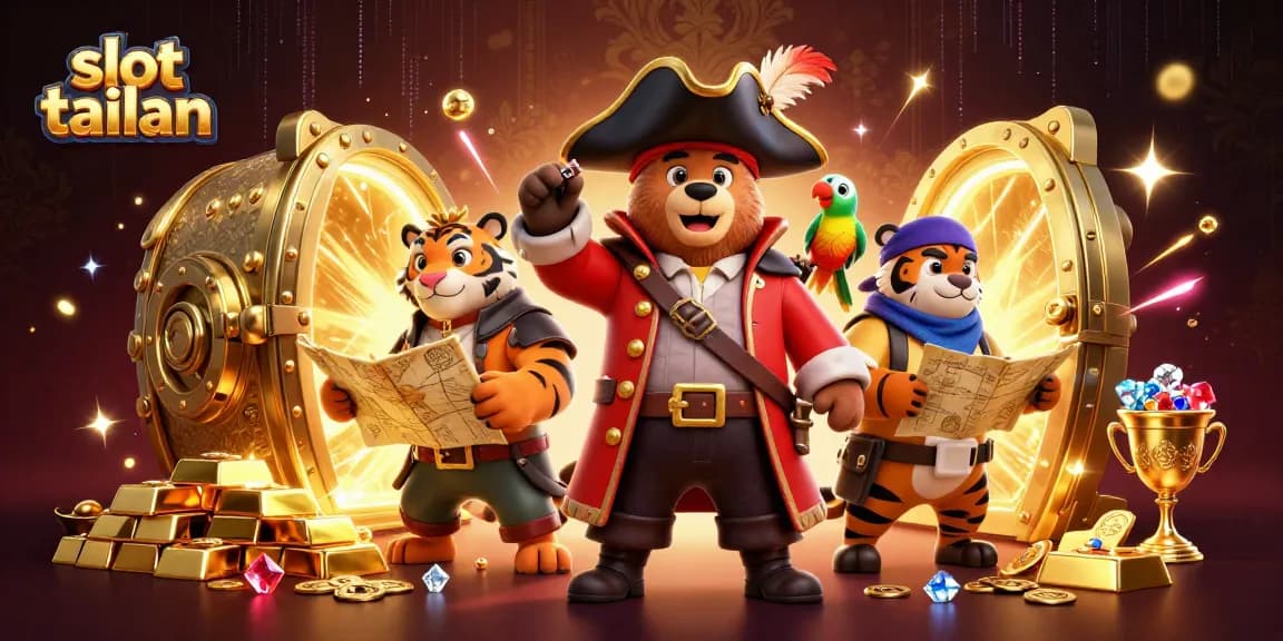 Engage in thrilling gaming adventures at slot tailan with vibrant and detailed 3D casino scene.