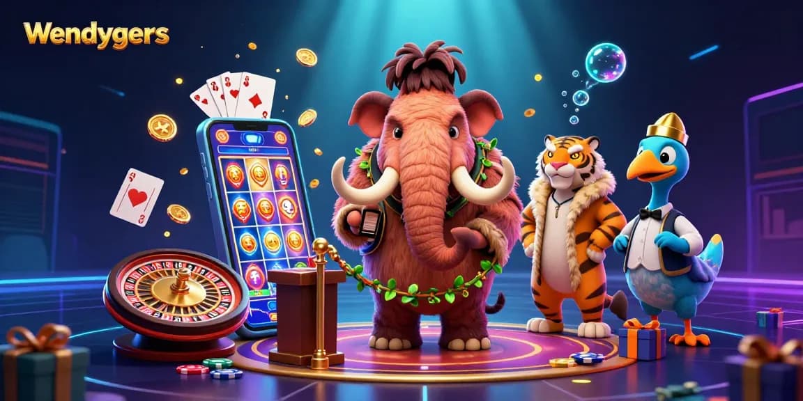 Menggali jackpot pengalaman seru di wendygers dengan ilustrasi kasino 3D yang penuh warna.