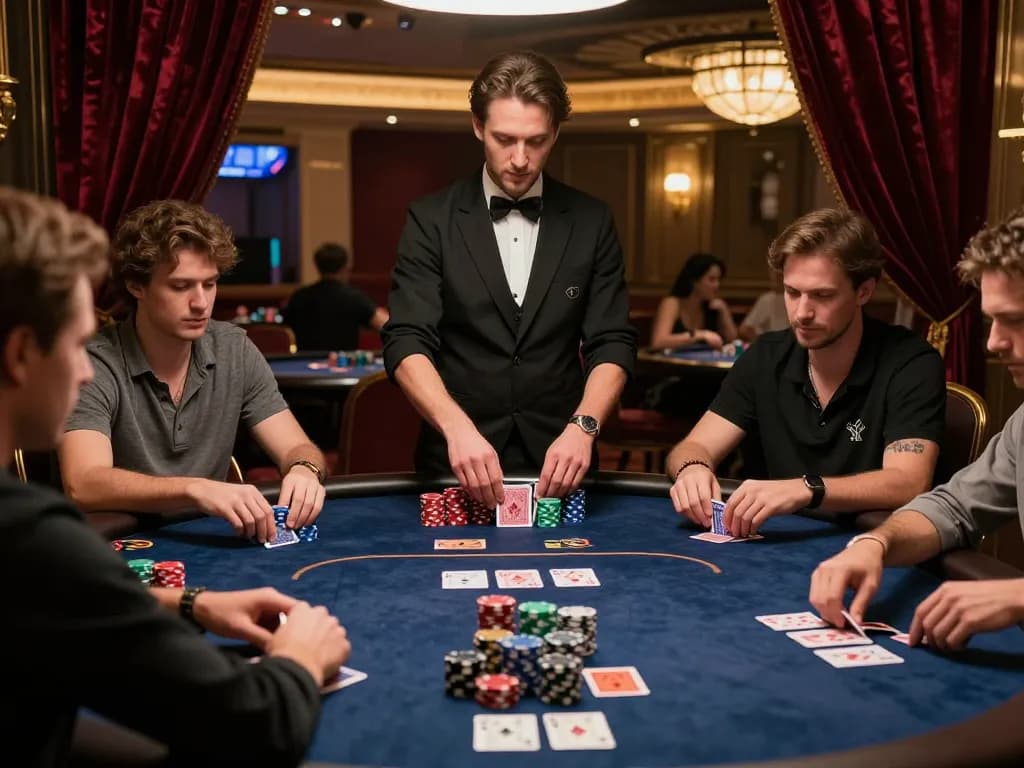 Taisunwin players engaging in high-stakes poker for ultimate victory in a luxurious casino