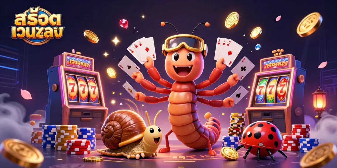 Experience thrilling gameplay at สล็อตเว็บตรง with a vibrant scene of excitement, cards, and chips.