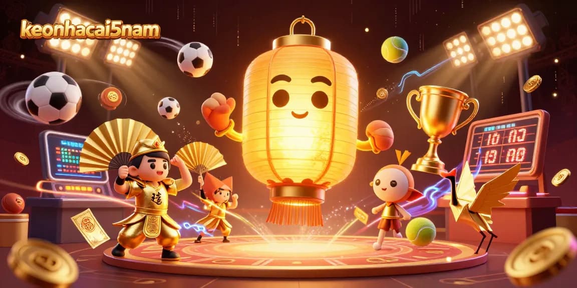 Engage in thrilling sports action with keonhacai5nam at a vibrant night market casino.