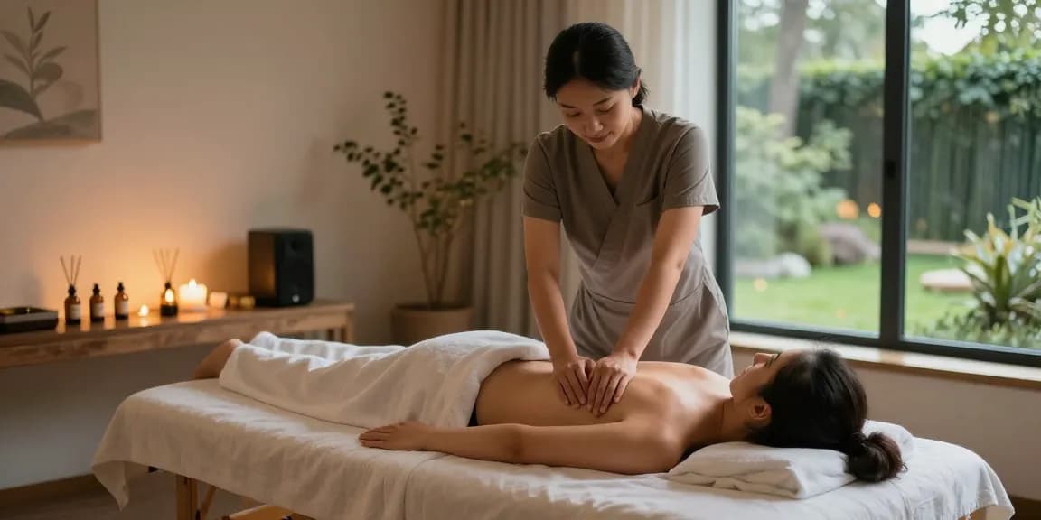 Relaxing Swedish massage at makangs.com spa environment with soothing elements.