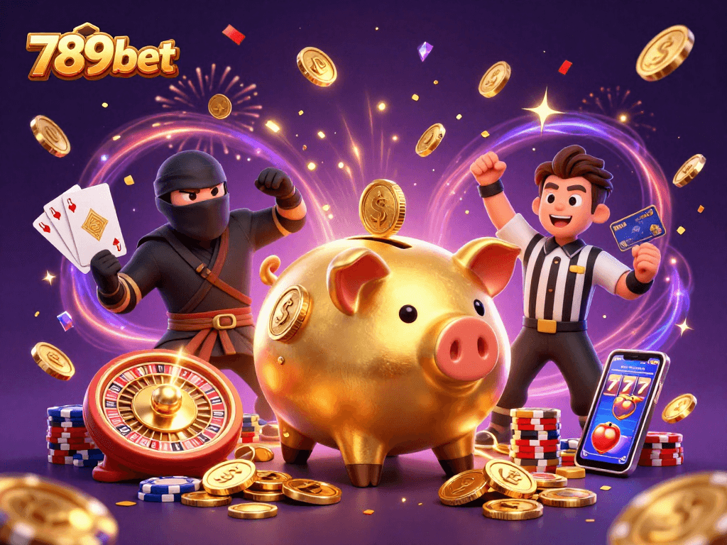 Experience thrilling wins at 789bet with golden coins and festive gaming elements in an action-packed scene.
