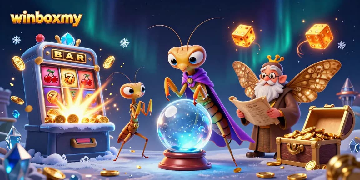WinboxMY showcases a vibrant online casino with dynamic characters and exciting game elements.