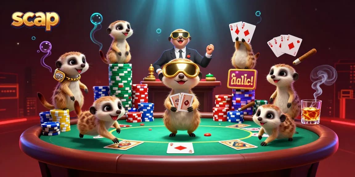 Experience the excitement at scap casino with meerkats managing games and sneaking chips.
