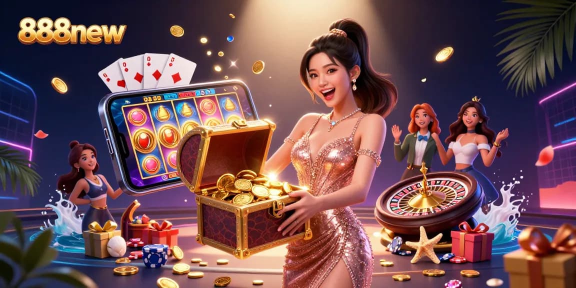 Engage with 888new's vibrant online casino scene featuring treasures, slot games, and excitement.