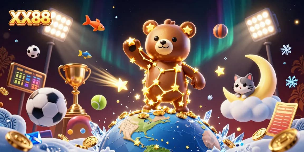 Engage in winning strategies at XX88 with a dynamic casino scene showcasing playful elements.