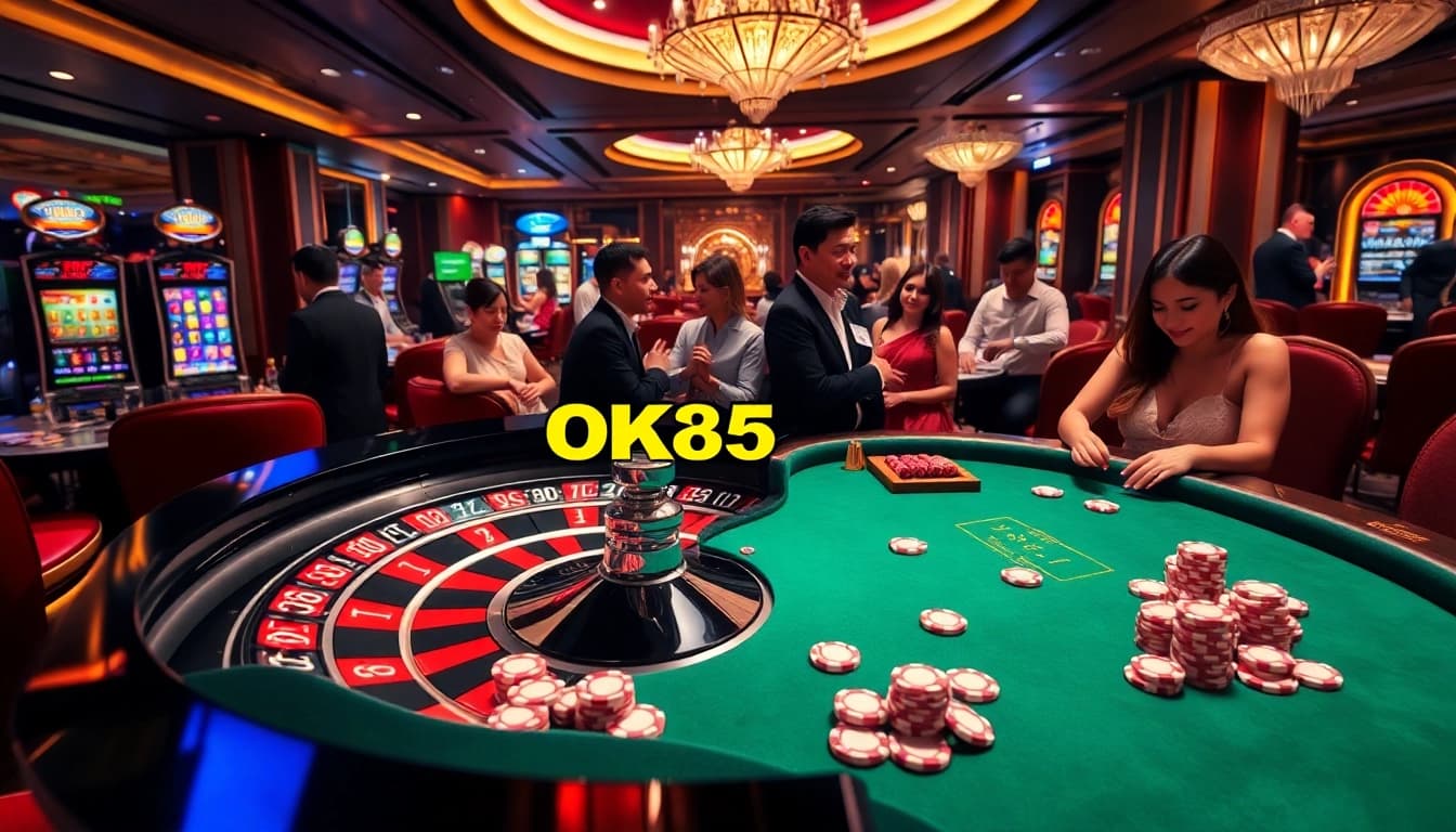 Experience the excitement of OK365 with players enjoying luxury casino games and betting.