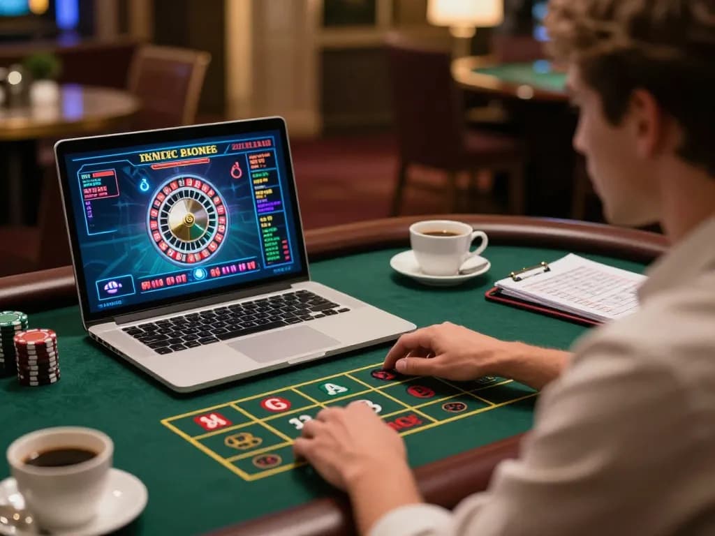 Player engaging in live dealer roulette online, evaluating qq88 có uy tín không amidst strategic betting notes.