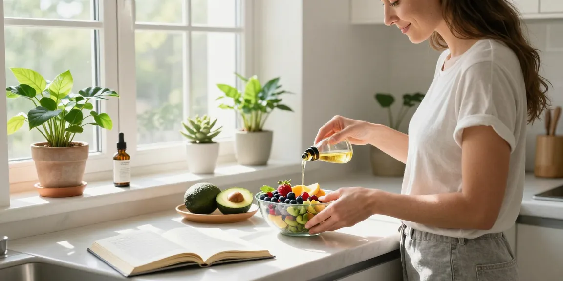 Properloud CBD oil alongside fresh organic fruits in a bright kitchen wellness scene.