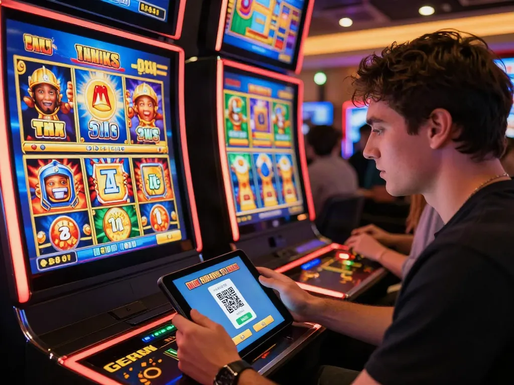 Engaging player enjoying slot gacor hari ini on tablet with exciting features.