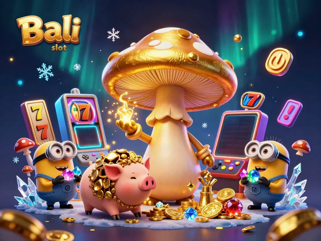 Experience the thrilling Bali slot with colorful graphics and enchanting characters in this dynamic scene.