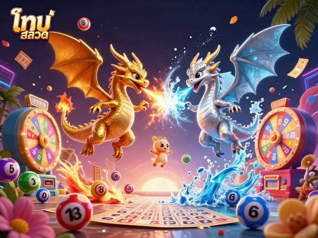 Engage with ไทย สล็อต as twin dragon characters unleash their dynamic energy amidst fantasy gaming elements.