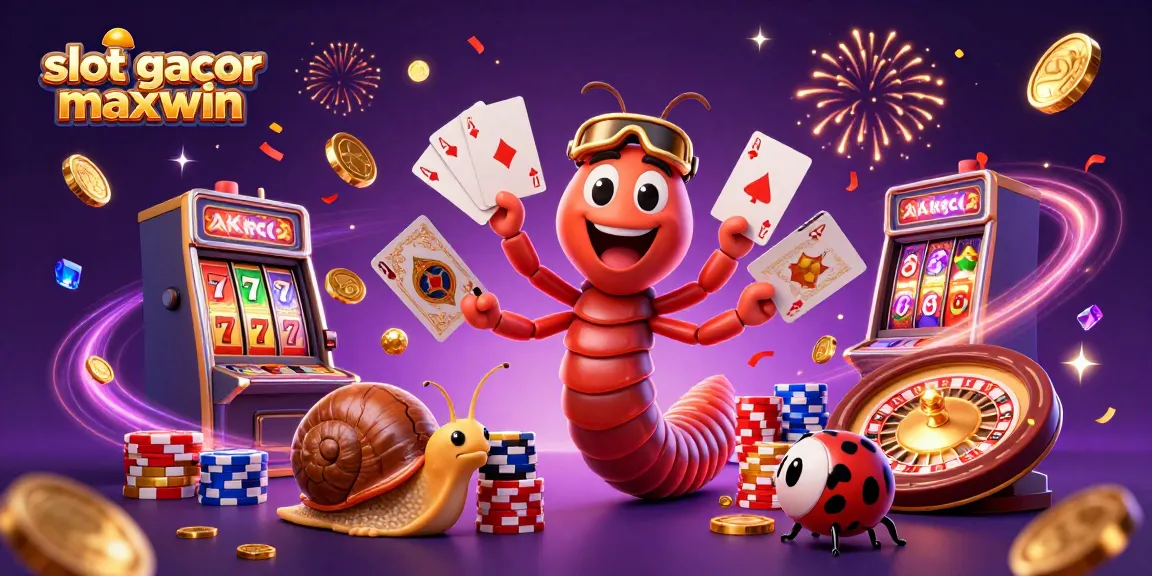 Spin to win with slot gacor maxwin, enjoy a vibrant casino scene featuring animated characters and dynamic gaming elements.