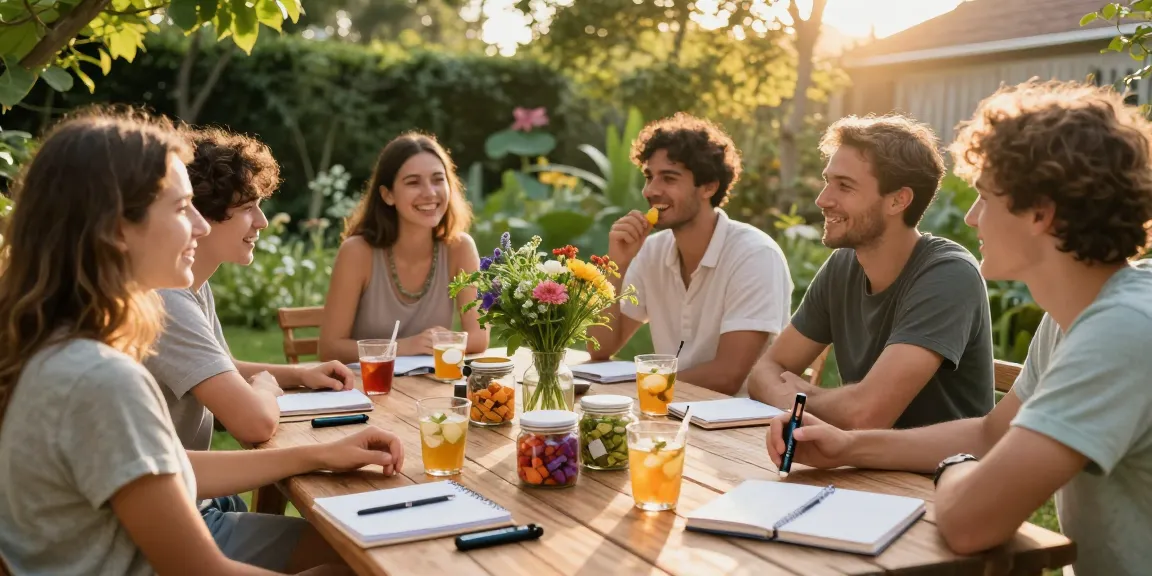 Properloud's organic CBD and THC products enjoyed in a vibrant garden setting promoting wellness.