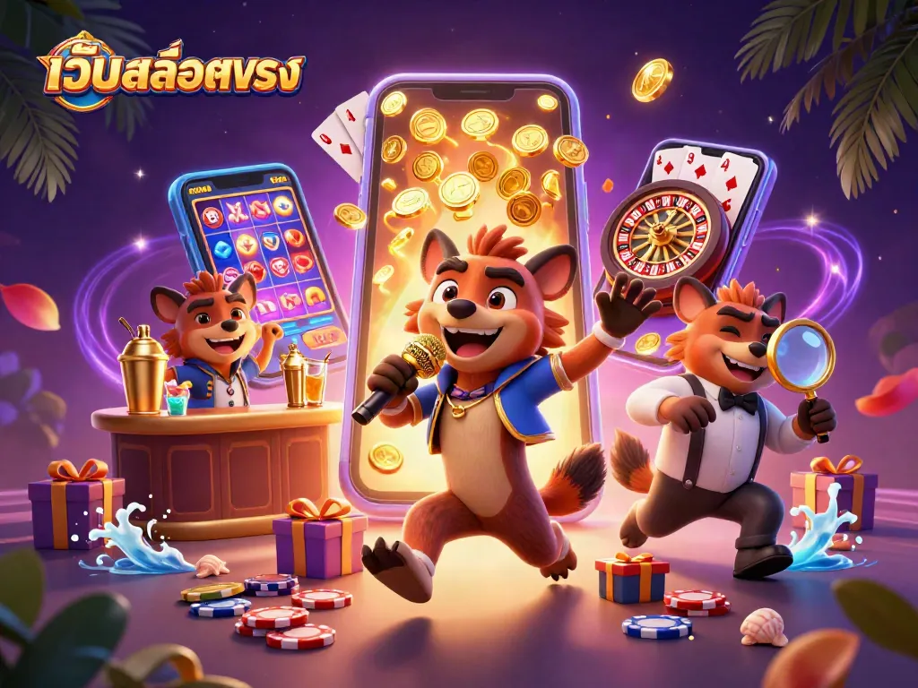 เล่นเกมสล็อตตรงในภาพการ์ตูนน่ารักพร้อมเสียงหัวเราะและบรรยากาศสุดมัน!