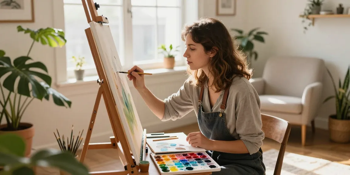 Engaging painting session with paint by numbers michaels kit, showcasing creativity.