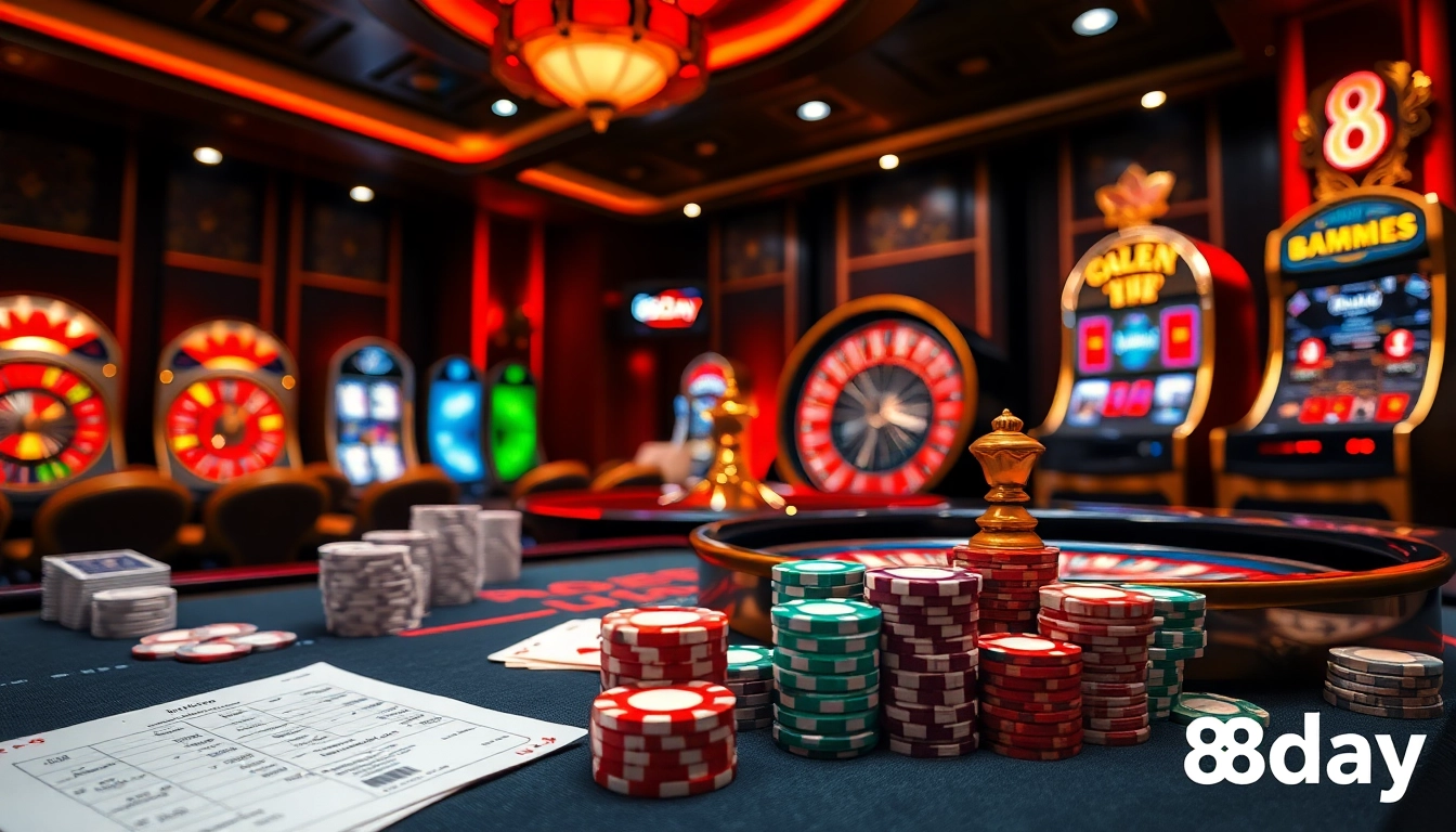 Experience thrilling gaming at 8day with vibrant casino tables and exciting slots.