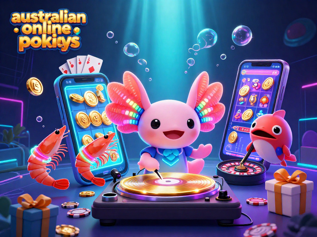 Engage with vibrant australian online pokies action showcased by a colorful underwater DJ scene.