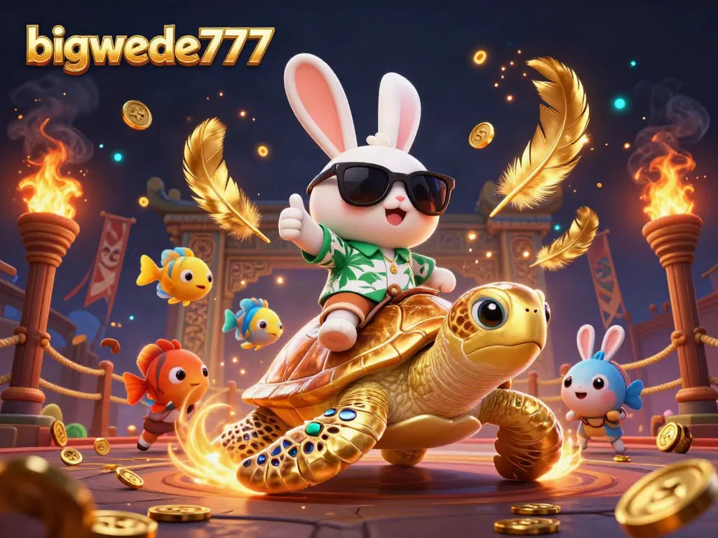 Engage with bigwede777 by winning big while a lucky rabbit rides a gem-encrusted turtle.
