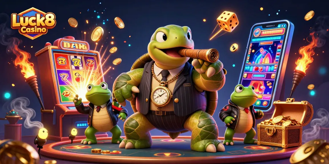 Experience the thrills at Luck8 Casino with vibrant 3D scenes highlighting excitement and jackpots
