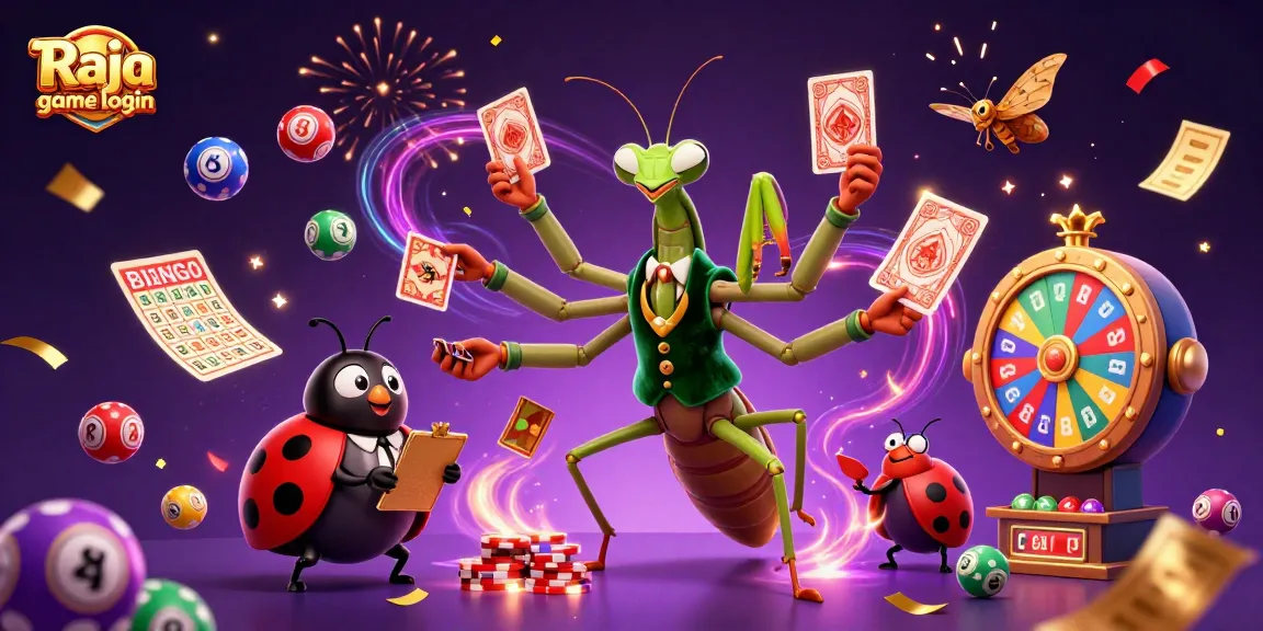 Engage in thrilling gameplay with Raja game login surrounded by colorful lottery elements and festive decorations.