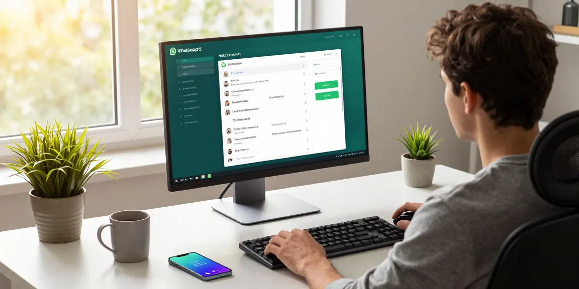 Seamless WhatsApp電腦版 experience on a modern desk with tech accessories.