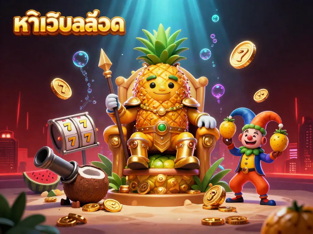 Engage with the immersive slot experience on หน้าเว็บสล็อต featuring vibrant characters and casino elements.