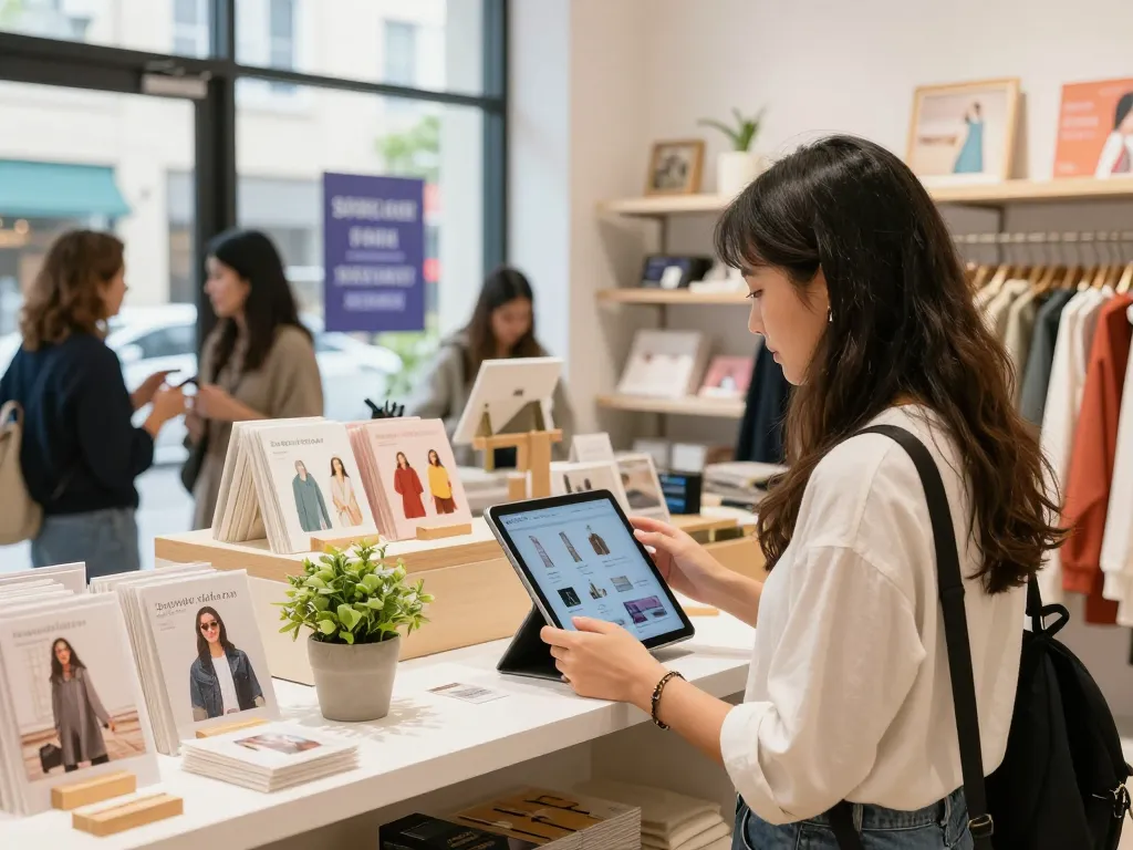 Engaging urban e-commerce shop scene featuring local business products, promoting https://forumup.org/shop/search.php?ca_id=&addr1=&addr2=&addr3=&schKeyword= in a vibrant, trendy environment.