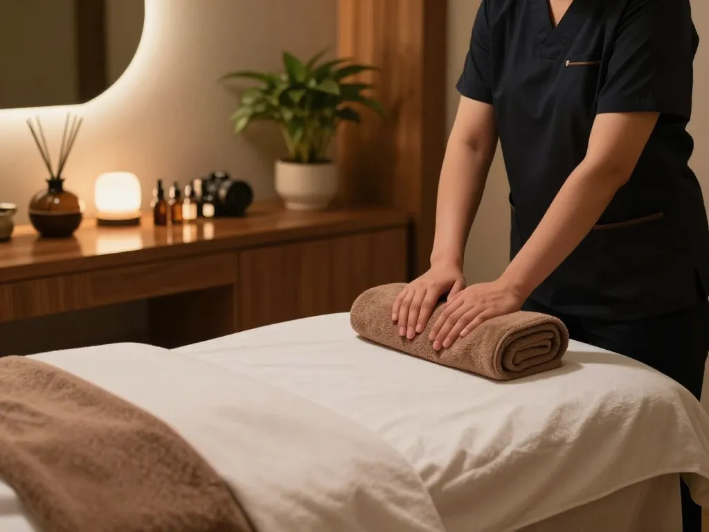 Relaxation therapy at a luxury 부산스웨디시 spa with soft lighting and serene ambiance.