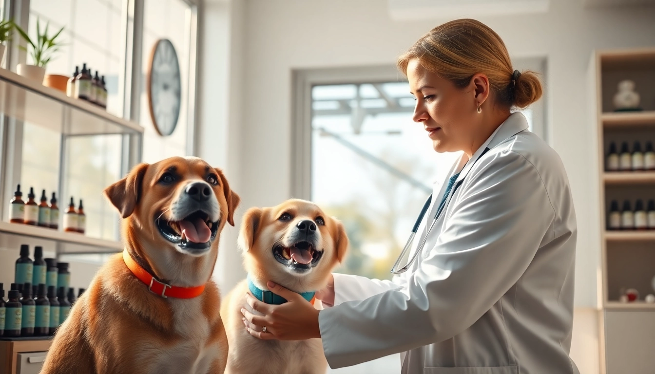 Explore CBD For Pet options as veterinarian discusses health benefits with dog owner.