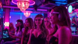 Engaging with AI avatars in a vibrant digital lounge for ai porn chat.