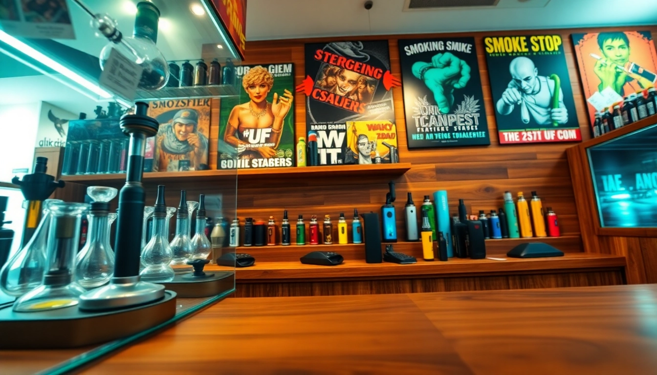 Shop high-quality products at a 24 Hour Smoke Shop near me Miami featuring vibrant displays and modern designs.