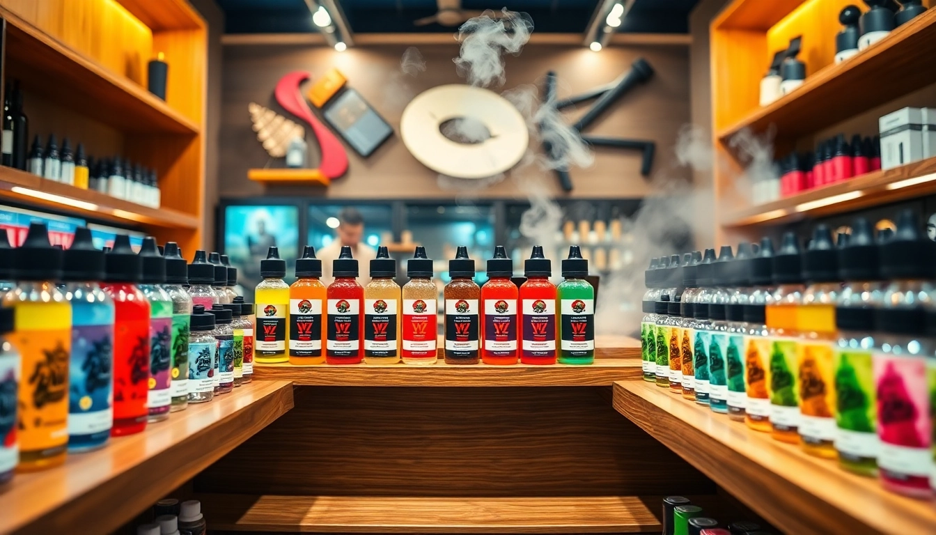 Showcasing a selection of Vape & E-Liquids in a modern shop environment.