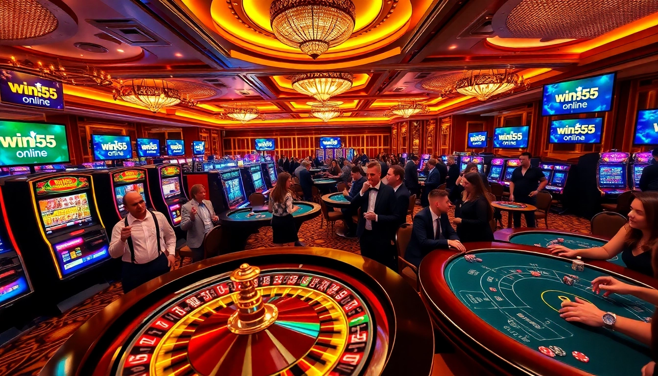 Engaging gameplay at win55 online casino with vibrant tables and enthusiastic players.