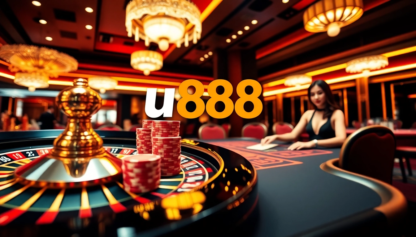 Engage in thrilling poker at u888's luxurious online casino with vibrant gameplay.
