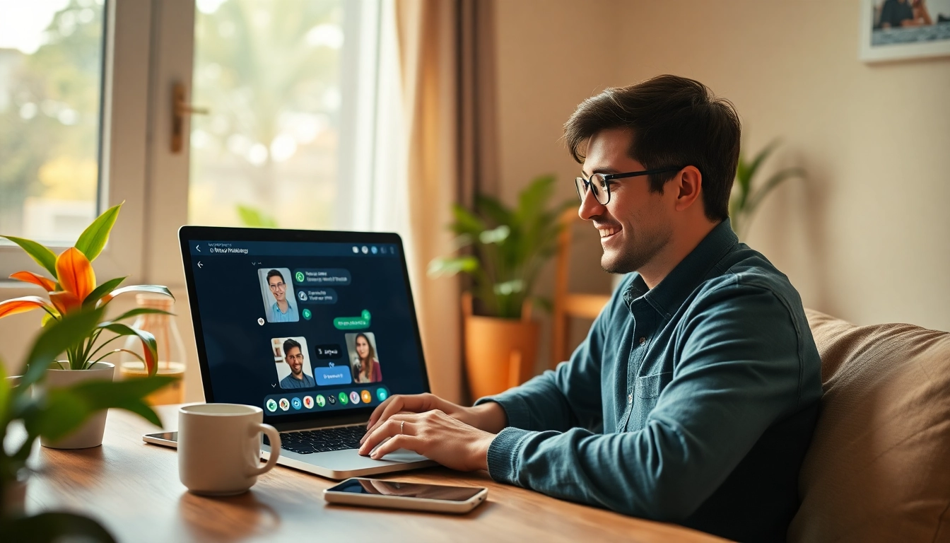 在温馨家中使用 WhatsApp Web 进行视频通话和消息交流的快连官网用户