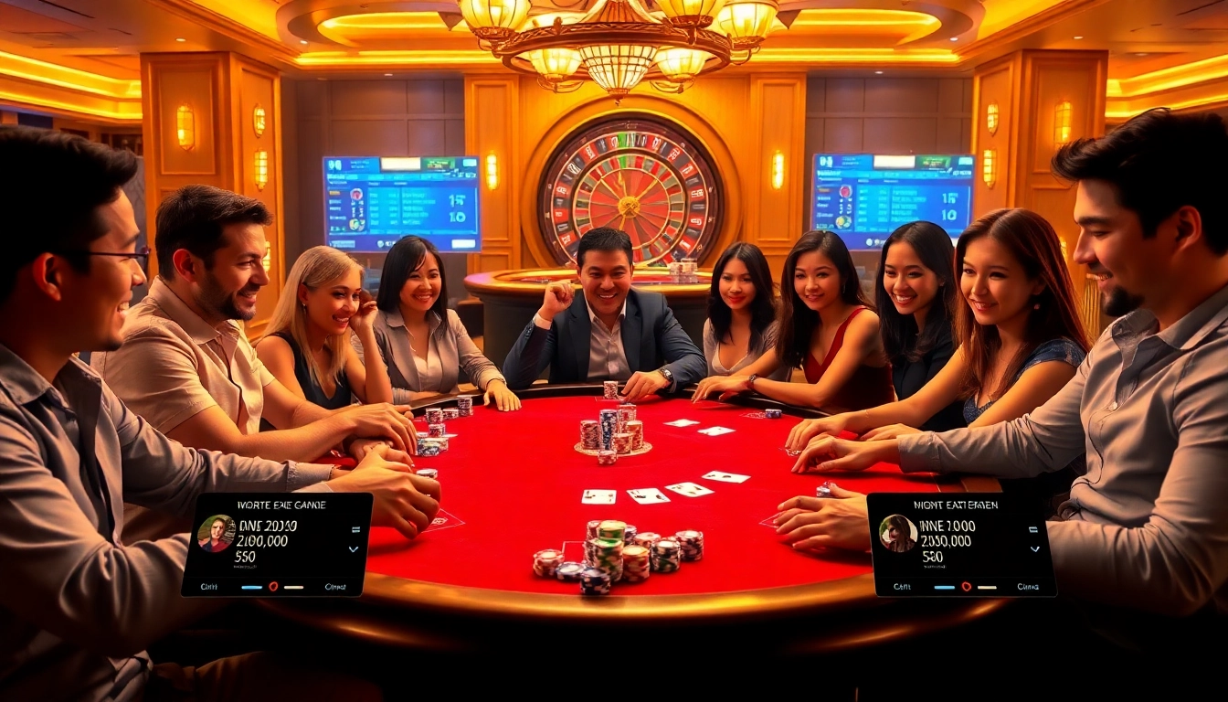 Engaging poker players at a vibrant casino table inspired by https://rr88co.net/ showcasing excitement and professionalism.