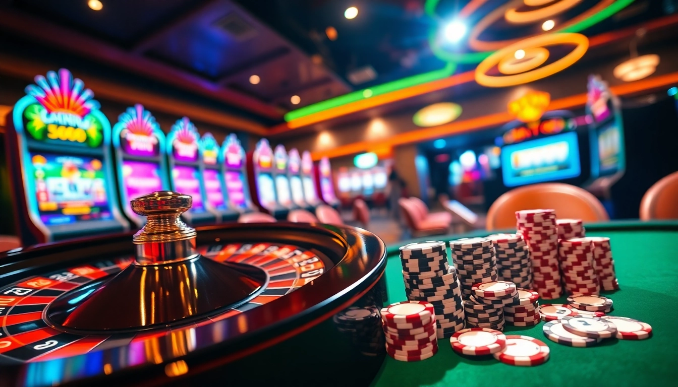 Experience the thrill of winning with 555win at a luxurious casino table with spinning roulette.