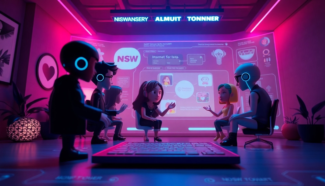 Engaging scene of nsfw character ai platform with interactive characters in a cozy interface.