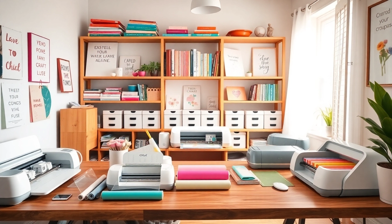 Cricut for beginners crafting space showcasing organized tools and colorful supplies