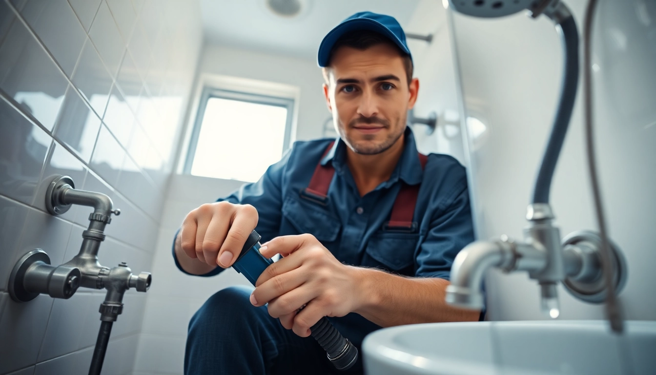 NYC emergency plumber & sewer fixing a burst pipe in a residential bathroom