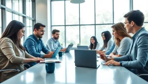 Teamwork bei csc hamburg in moderner Büroumgebung mit Kreativität und Innovation.