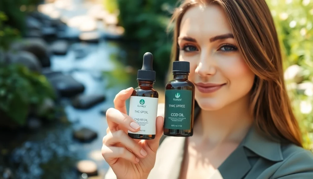 Promoting THC-free CBD oil as a natural wellness solution with serene ambiance.