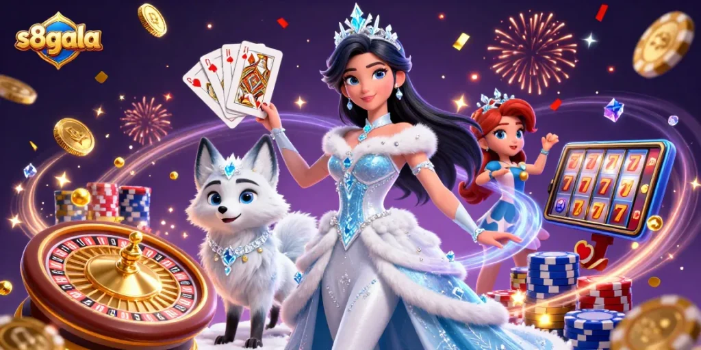 Experience thrilling gameplay at s8gala with dynamic casino scenes featuring stunning characters and vibrant game elements.