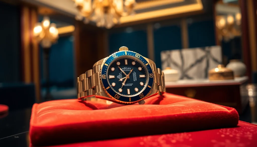 Admire this exquisite rolex replica, showcasing intricate details and luxurious design in an elegant display.