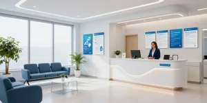 Hair transplant turkey consultation in a modern health clinic, showcasing compassionate patient care and a professional environment.