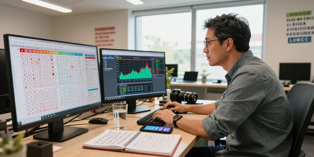 Analisis syair menang dengan data dan pola angka di ruang kerja yang cerah